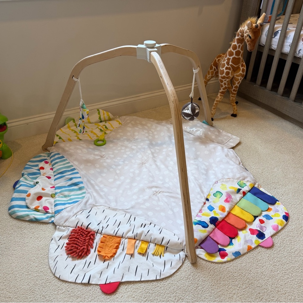 LOVEVERY Colorful Baby Play Gym with Wooden Frame